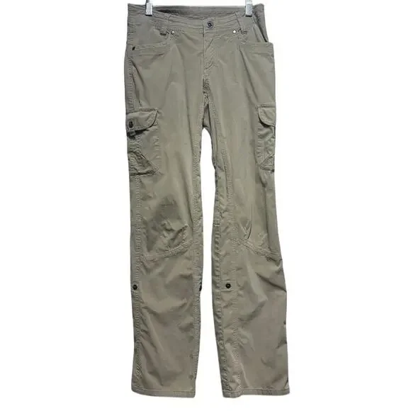 Kuhl Womens Hiking Pants Size 4 Regular Tan Cargo Roll Up Outdoor Utility Travel - Picture 1 of 10